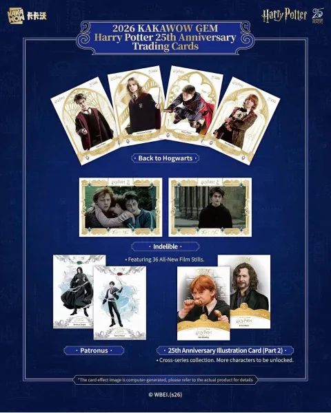KAKAWOW - 2026 GEM Harry Potter 25th Anniversary Trading Cards Box (10 Cards) - EN